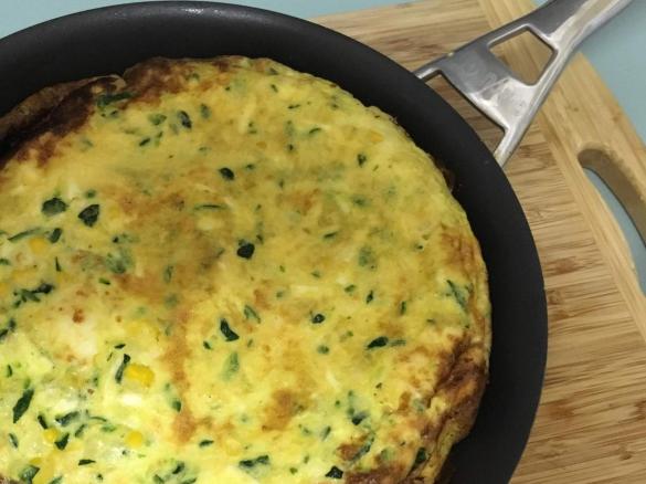 FRITTATA with Zucchini, Corn and Haloumi