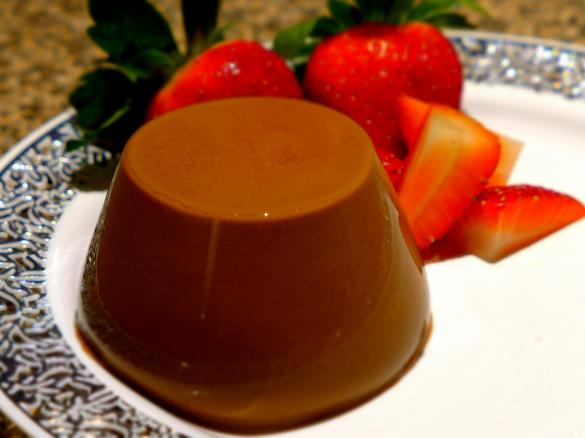 Dairy free, Almond milk chocolate panna cotta (using home made almond milk)