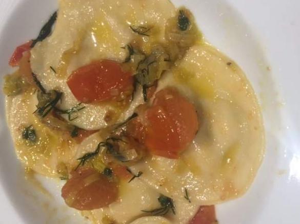 Salmon Ravioli (agnelotti) Pasta with Butter & sage sauce