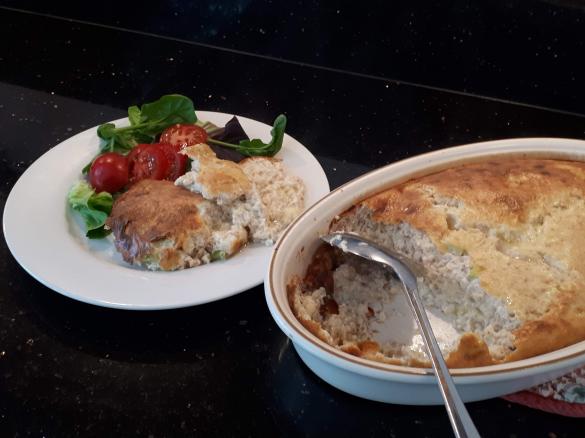 Savoury bread pudding