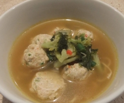 Chicken and Fish Balls in Asian Noodle Broth