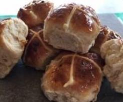 White Chocolate and Apricot Hot Cross Buns