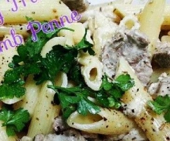 Creamy Mushroom Lamb Penne