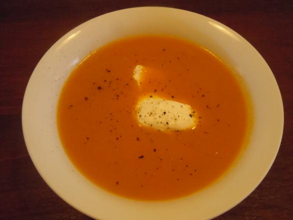 Spicy Sweet Potato Soup with Chilli Coriander Yoghurt