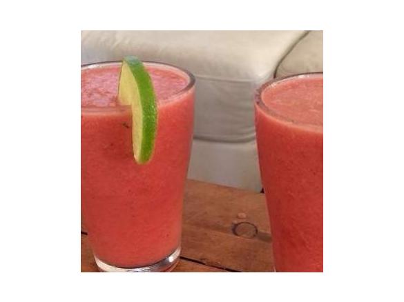 Watermelon, lime and mint frappe