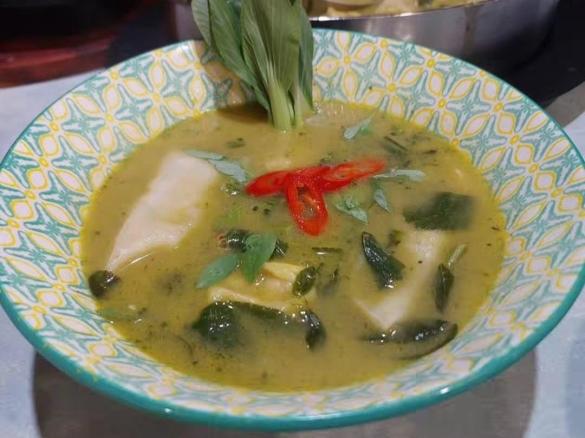 Thai Green Curry Dumpling Soup