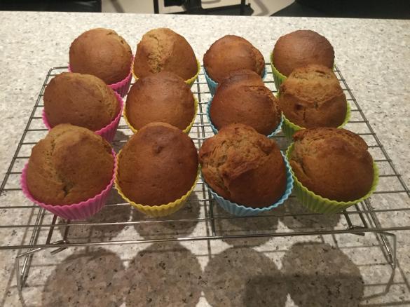 Reduced Sugar Banana Muffins