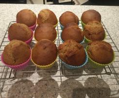 Reduced Sugar Banana Muffins