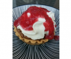 Easy Chocolate and Coconut Tart with Boozy Strawberries.