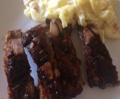 Lamb ribs with an apricot glaze