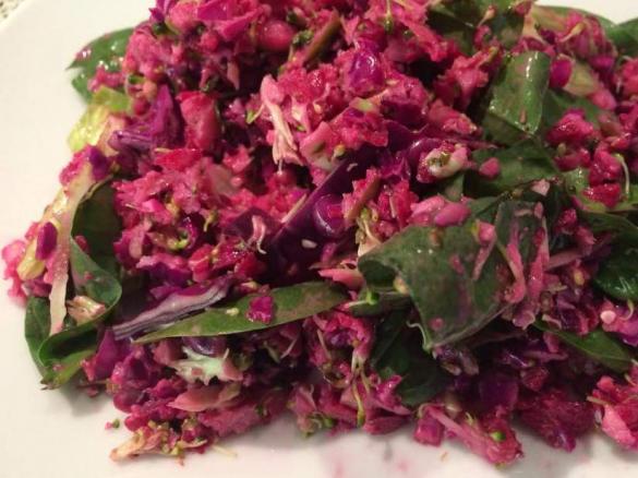 Broccoli, Beetroot, Cabbage & Spinach salad