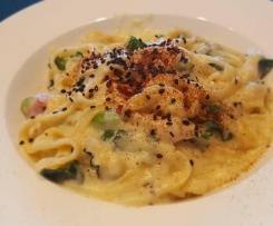 Wazza's Creamy Pasta with Hot Smoked Salmon