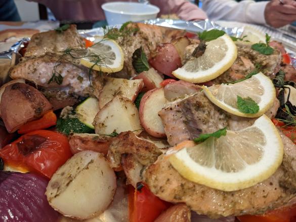 Batata Harar with Grilled Salmon