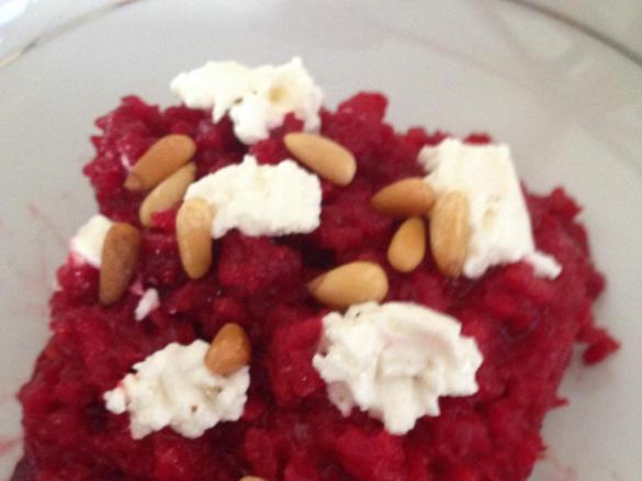 Beetroot Risotto with Persian Feta and Pine Nuts . . . HOWEZAT!