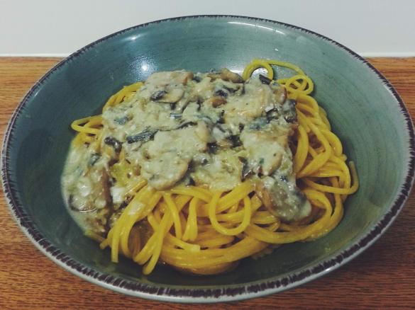 Blue Vein and Mushroom pasta sauce