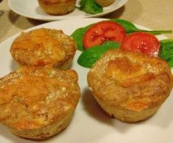 Three cheese and bacon spelt muffins