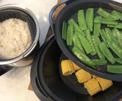 Steamed Rice and Vegetables