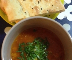 Tomato & Chickpea Soup with Turkish Bread