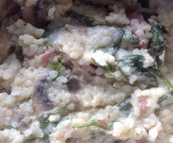 Mushroom, bacon & spinach risotto