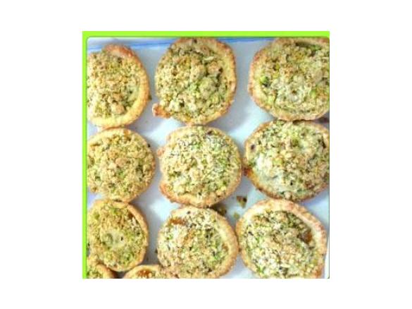 apricot /apple crumble with pistachio crumble