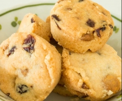 Christmas Shortbread with White Choc Chip and Cranberries