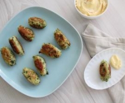 Chicken and spinach polpettine, saffron mayonnaise