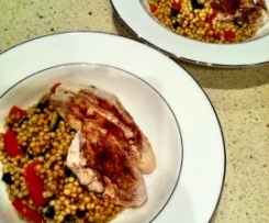 Moroccan Pearl Cous Cous with Steamed Chicken