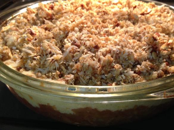 Rhubarb, Apple & Sour Cream Custard Crumble