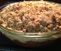 Rhubarb, Apple & Sour Cream Custard Crumble