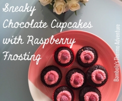 Sneaky Chocolate Cupcakes with Raspberry Frosting