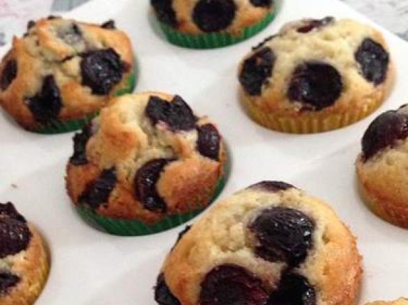 Coconut cherry friands