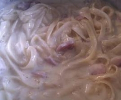 Bacon mushroom cabonara