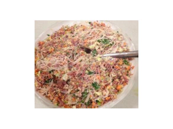 Corned Beef and noodle salad with Horseradish mayonnaise