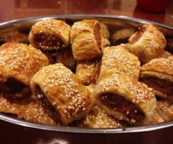 Sally's Special Sausage Rolls with added Tomato Sauce