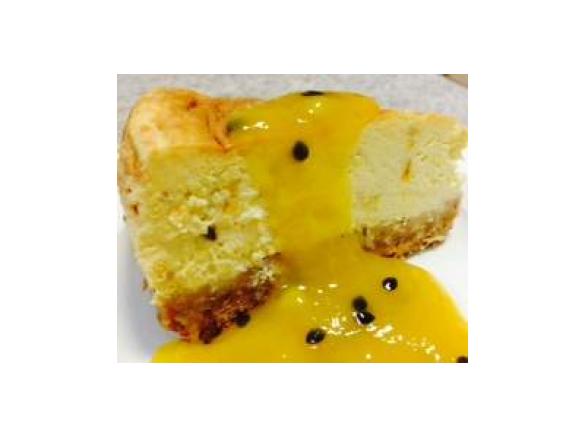 mango passionfruit baked cheesecake