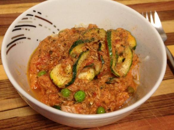 Spaghetti Puttanesca with Tuna