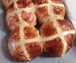 Apricot and White Chocolate Hot Cross Buns