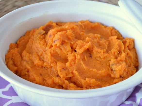 Mashed sweet potato and carrot 