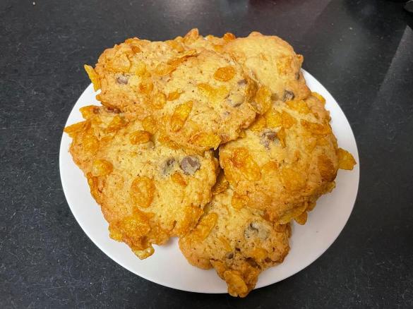 Chocky Rock Biscuits - Cornflake and choc chip biscuits