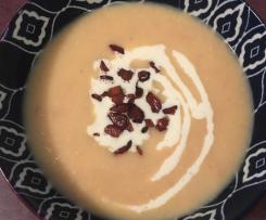 KETO FRIENDLY Cauilflower, bacon and pumpkin soup