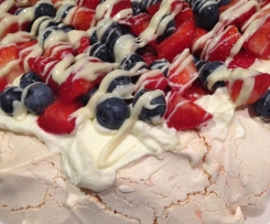 Berry and white chocolate pavlova