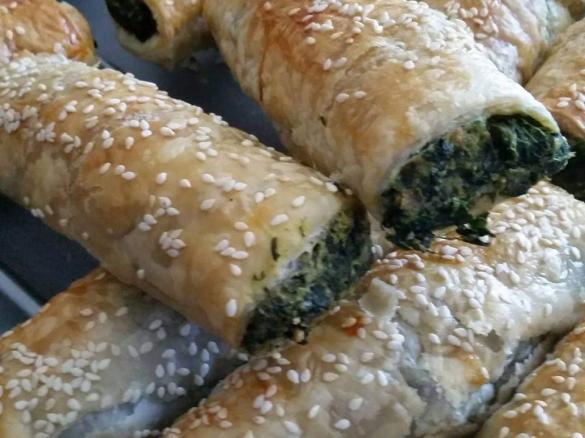 Spinach and Three Cheese Rolls
