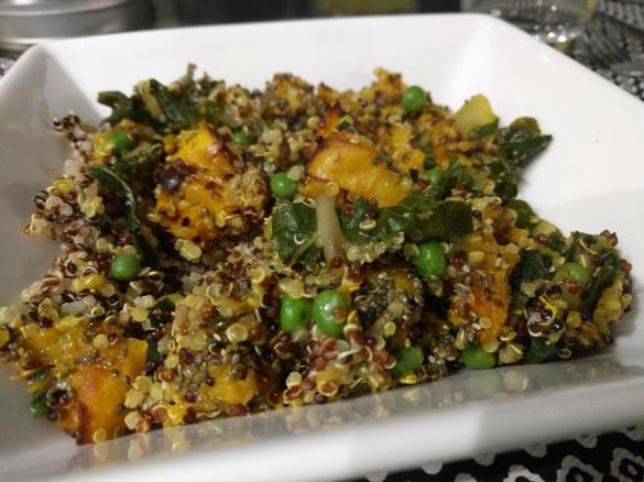 Spicy pumpkin and pea quinoa