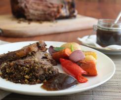 Moroccan style crusted lamb