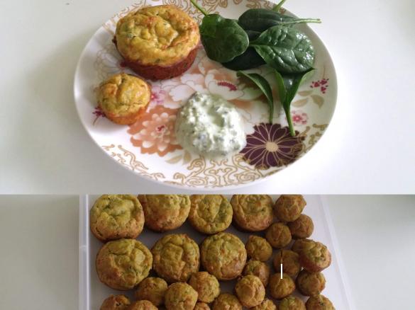 Quick & Tasty Cheese, Pumpkin, Baby Spinach and Bacon Muffins - One bowl