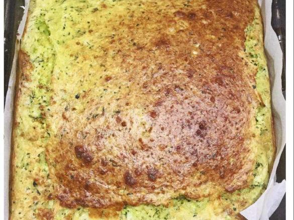 Zucchini Slice with Creamed Corn