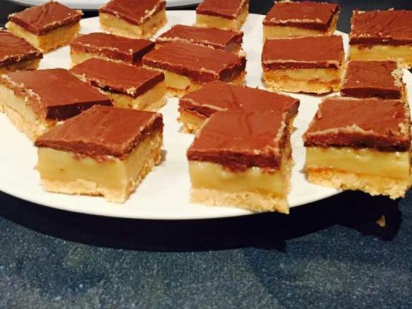 Biscuit base caramel slice