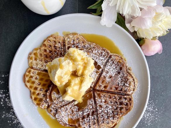 Gingerbread Waffles with (or without) Toffee Sauce