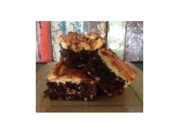 Marbled Orange Cream & Brazil Nut Brownies