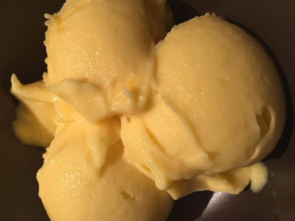 Mango, coconut and lime sorbet